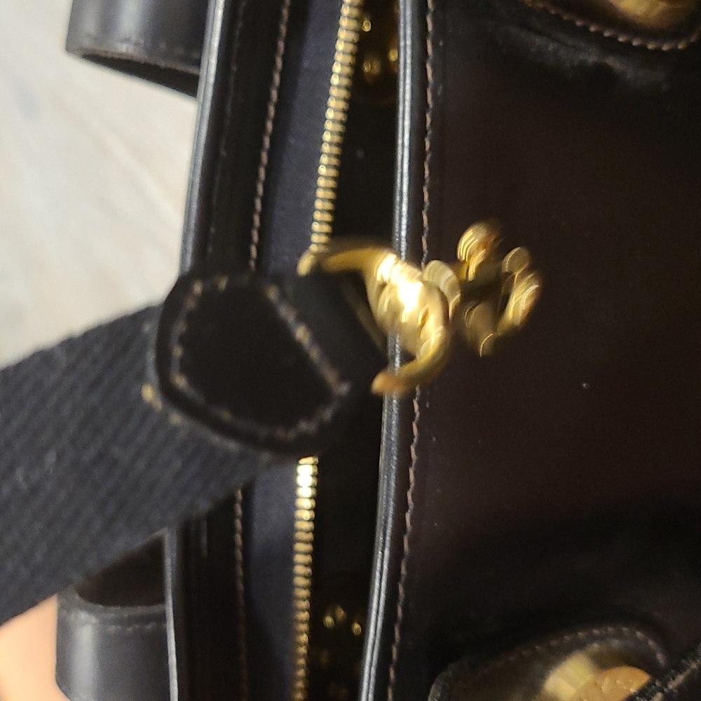 Dooney & Bourke Brown and Gold Perforated Leather Shoulder Bag - Picture 10 of 15
